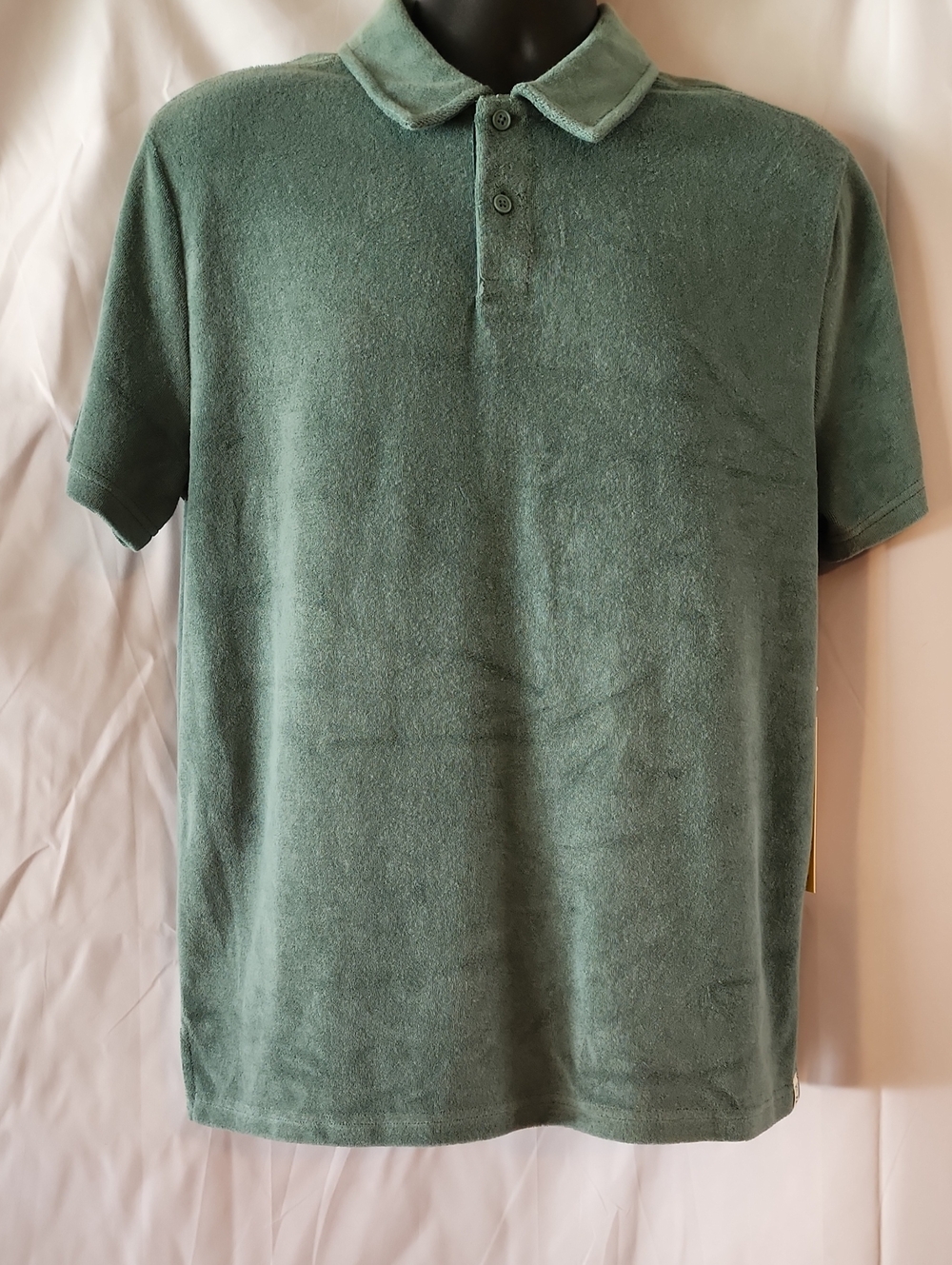 Fair Harbor The Ravello Terry Polo in Seapine Size Medium Short Sleeve